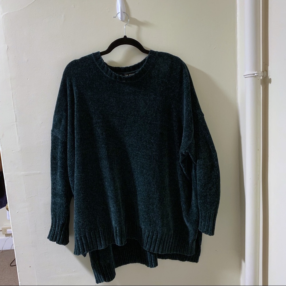 Max Studio Oversized Chenille Green Sweater